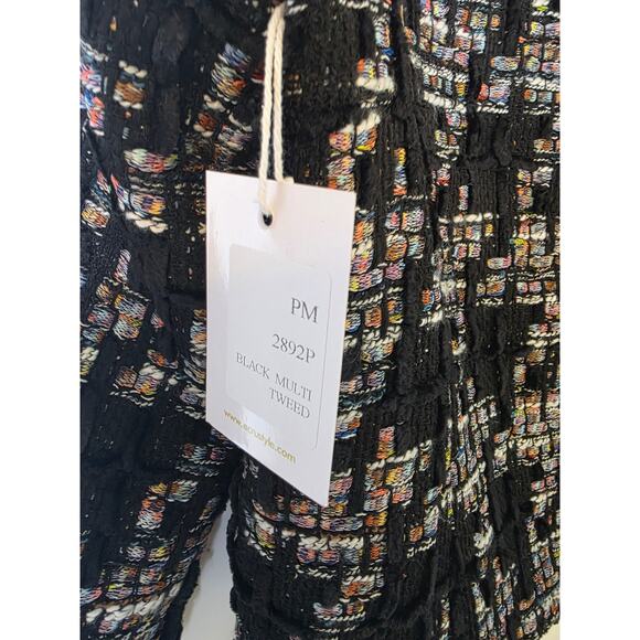 ECRU Black Gray Blue NEW Tweed and Denim Tailored Fit Blazer Jacket SZ PM - NWT - Picture 8 of 10